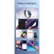 F360 Smart Band - Puls, HRV, SpO2, søvnmåling, 44 treningsmoduser - silikonrem - rød