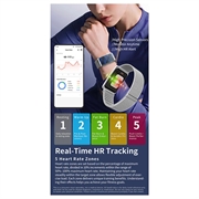F360 Smart Band - Puls, HRV, SpO2, søvnmåling, 44 treningsmoduser - silikonrem - rød