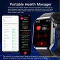 F700 Vanntett smartklokke med SOS, EKG, søvn- og fitnessmonitor - silikonrem - grå