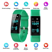 F71 Smartarmbånd / Fitness Tracker med blodtrykksovervåking - grønn