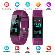 F71 Smart armbånd / treningsarmbånd med blodtrykksovervåkning - Lilla