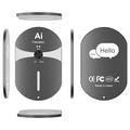 F8pro AI magnetisk Bluetooth-oversetter med 138 språk - svart
