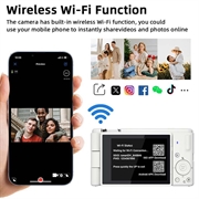 FC003W Digitalkamera med flippskjerm, 5K videoopptak - hvit