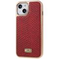Fierre Shann Elektroplettert iPhone 14 Plus Belagt Deksel - Slangeskinn - Rød
