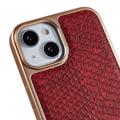 Fierre Shann Elektroplettert iPhone 14 Plus Belagt Deksel - Slangeskinn - Rød