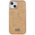 Fierre Shann Elektroplettert iPhone 14 Plus Belagt Deksel - Slangeskinn - Lysebrun