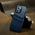 Fierre Shann iPhone 14 Pro Belagt Deksel med Kortholder - Blå