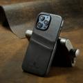 Fierre Shann iPhone 14 Pro Belagt Deksel med Kortholder - Grå