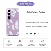 Samsung Galaxy S25 FE Fjærmønster TPU-deksel - Lilla