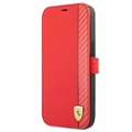 Ferrari On Track Carbon Stripe iPhone 13 Pro Lommebok-deksel - Rød