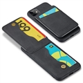 iPhone 11 Fierre Shann Belagt Hybrid-deksel med Kortluke og Stativ - Svart