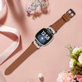 Fitbit Versa 3/Sense - elegant lærrem med strass - brun