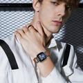 Fitbit Versa 3/Sense - elegant lærrem med strass - brun