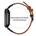 Fitbit Versa 3/Sense - elegant lærrem med strass - brun