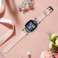 Fitbit Versa 3/Sense - elegant lærrem med strass - rosa