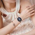 Fitbit Versa 3/Sense - elegant lærrem med strass - rosa