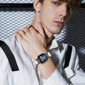 Fitbit Versa 3/Sense - elegant lærrem med strass - hvit