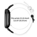 Fitbit Versa 3/Sense - elegant lærrem med strass - hvit