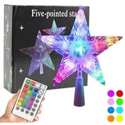RGB-LED-lampe i form av en femkantet stjerne - fjernkontroll, USB-strømforsyning - 18cm