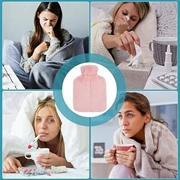 Fleece-overtrekk til fotvarmer / 3L varmtvannsflaske - Rosa