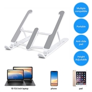 Fleksibel og justerbar støtte/holder for bærbar PC/nettbrett 10"-15.6" - Hvit