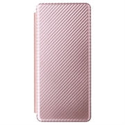 Samsung Galaxy Z Fold5 Flip-deksel - Karbonfiber - Roségull