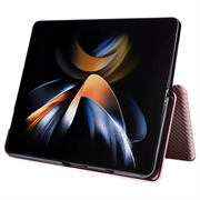 Samsung Galaxy Z Fold5 Flip-deksel - Karbonfiber - Roségull