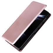 Samsung Galaxy Z Fold5 Flip-deksel - Karbonfiber - Roségull