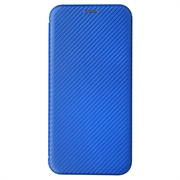 iPhone 15 Pro Flip-deksel - Karbonfiber - Blå