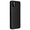 Samsung Galaxy A22 5G, Galaxy F42 5G Flip-deksel - Carbon Fiber - Svart