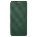 Samsung Galaxy A22 5G, Galaxy F42 5G Flip-deksel - Carbon Fiber - Grønn