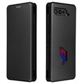 Asus ROG Phone 5 Flip-deksel - Carbon Fiber - Svart