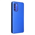 Motorola Moto G51 5G Flip-deksel - Karbonfiber - Blå