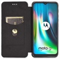 Motorola Moto G9 Play Flip-deksel - Carbon Fiber - Svart