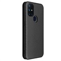 OnePlus Nord N10 5G Flip-deksel - Carbon Fiber - Svart