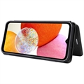 Samsung Galaxy A14 Flip-deksel - Karbonfiber - Svart