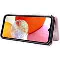 Samsung Galaxy A14 Flip-deksel - Karbonfiber