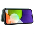 Samsung Galaxy A22 4G Flip-deksel - Karbonfiber - Grønn