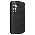 Samsung Galaxy A34 5G Flip-deksel - Karbonfiber - Svart