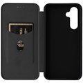 Samsung Galaxy A34 5G Flip-deksel - Karbonfiber - Svart