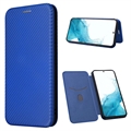 Samsung Galaxy A34 5G Flip-deksel - Karbonfiber - Blå