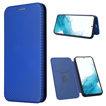 Samsung Galaxy A34 5G Flip-deksel - Karbonfiber - Blå