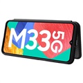 Samsung Galaxy M33 Flip-deksel - Karbonfiber - Svart