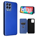 Samsung Galaxy M33 Flip-deksel - Karbonfiber - Blå