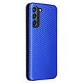 Samsung Galaxy S21 FE 5G Flip-deksel - Karbonfiber - Blå