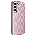 Samsung Galaxy S22+ 5G Flip-deksel - Carbon Fiber - Roségull