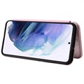 Samsung Galaxy S22+ 5G Flip-deksel - Carbon Fiber - Roségull