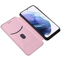 Samsung Galaxy S22+ 5G Flip-deksel - Carbon Fiber - Roségull