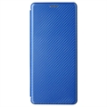 Sony Xperia 1 V Flip-deksel - Karbonfiber - Blå