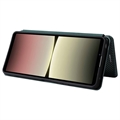 Sony Xperia 10 V Flip-deksel - Karbonfiber - Grønn